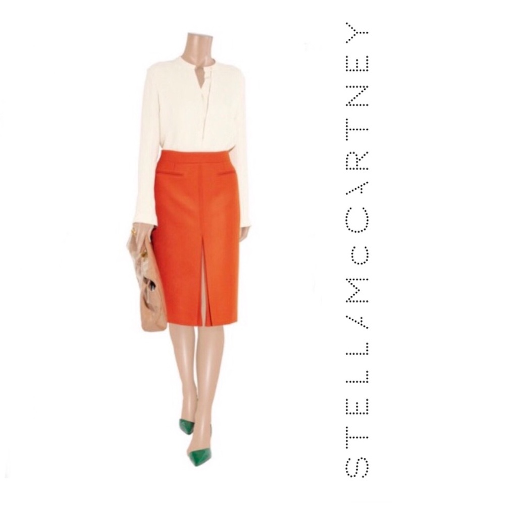 NWT Stella McCartney Kelly Wool Orange Skirt